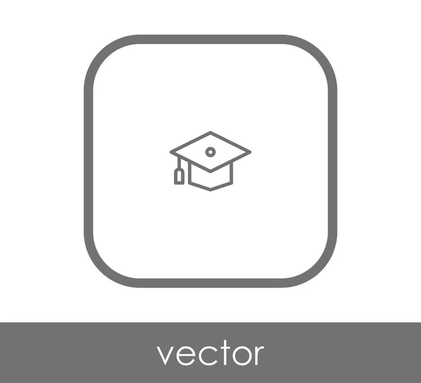 Graduación Tapa Icono Vector Ilustración — Vector de stock