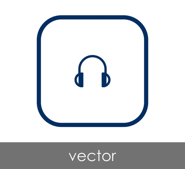 Square Headphones Icon Vector Illustration — Stock Vector