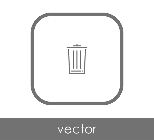 Szemetet bin lapos ikon — Stock Vector