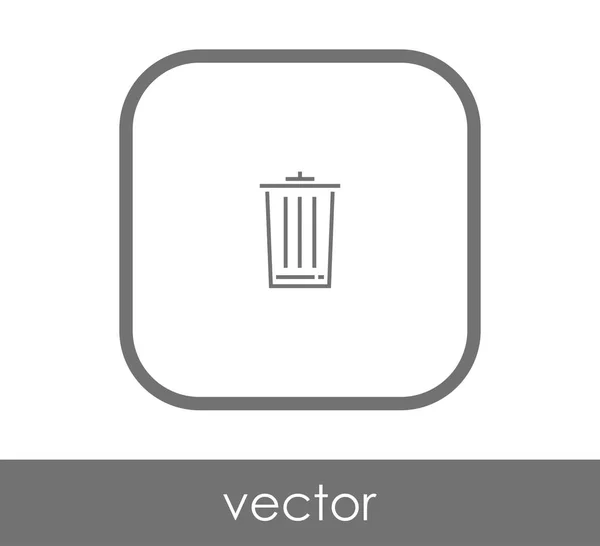 Garbage bin flat icon — Stock Vector