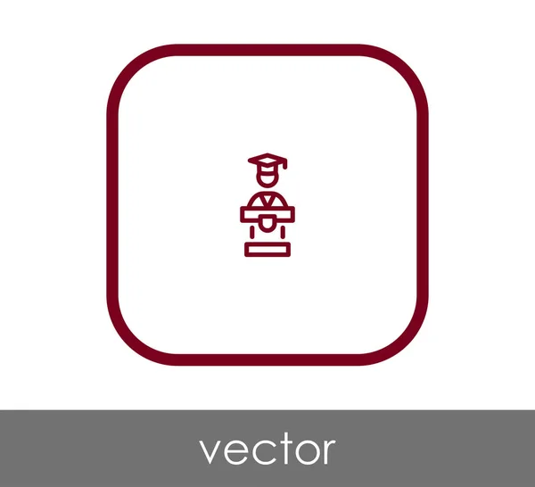 Graduation Icône Vecteur Illustartion — Image vectorielle