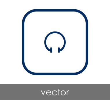 Kulaklık düz simgesi