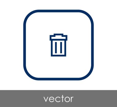 çöp kutusu düz simgesi 