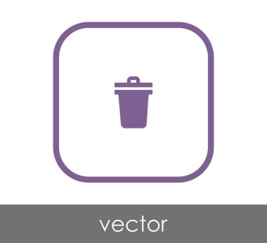 çöp kutusu düz simgesi 
