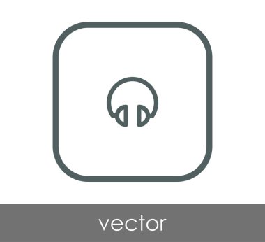 Kulaklık düz simgesi