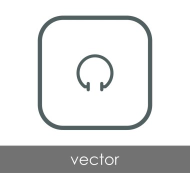 Kulaklık düz simgesi