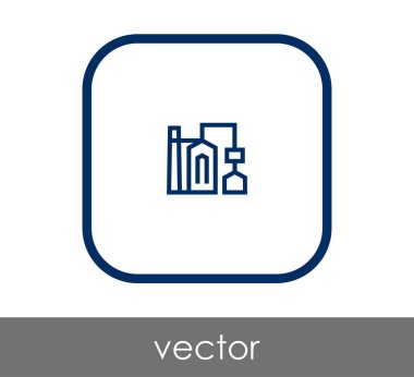 Fabrika simgesi, sınaî-vektör çizim 