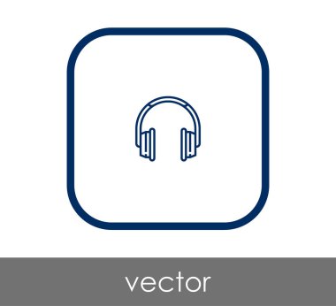 Kulaklık düz simgesi