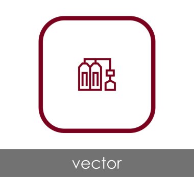 Fabrika simgesi, sınaî-vektör çizim 