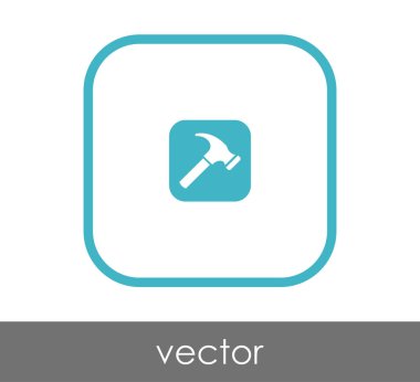 Çekiç düz simgesi