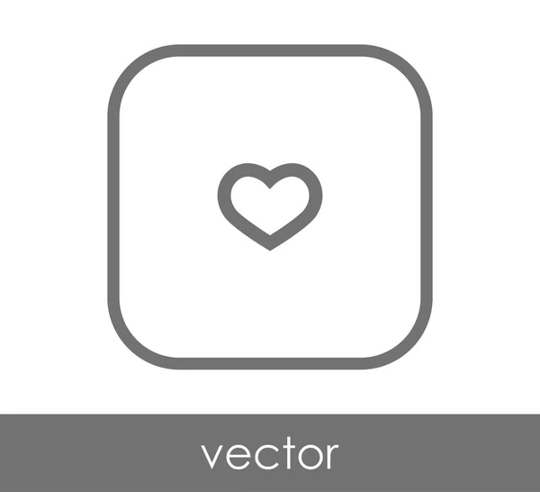 Corazón icono plano — Vector de stock