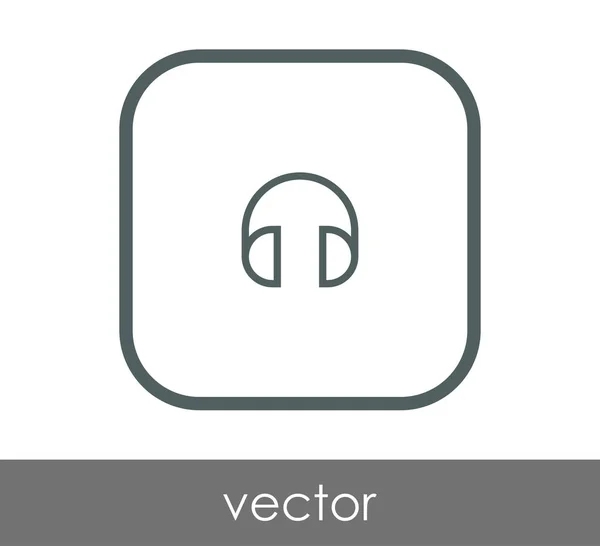 Icona Cuffie Quadrate Illustrazione Vettoriale — Vettoriale Stock
