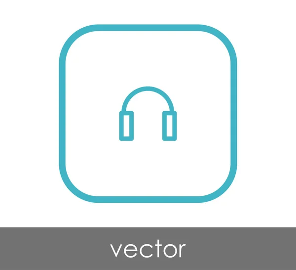 Vierkante Hoofdtelefoon Pictogram Vectorillustratie — Stockvector