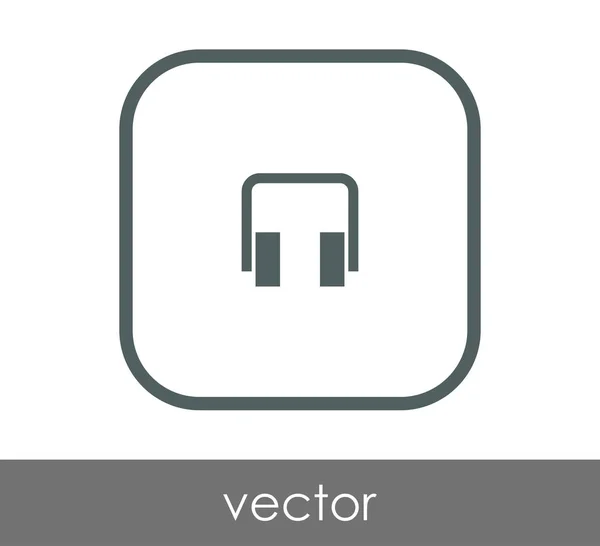 Quadratische Kopfhörer Ikone Vektorillustration — Stockvektor