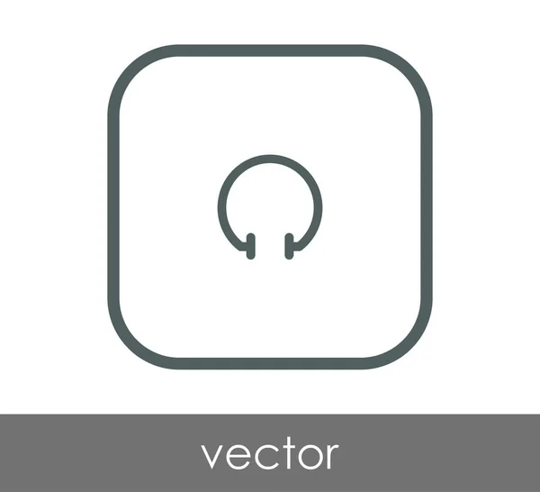 Hoofdtelefoon platte pictogram — Stockvector