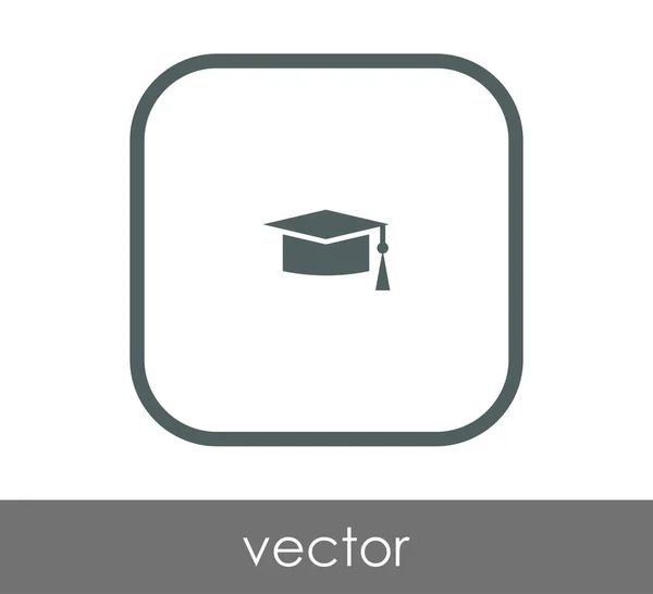 Graduación Tapa Icono Vector Ilustración — Archivo Imágenes Vectoriales