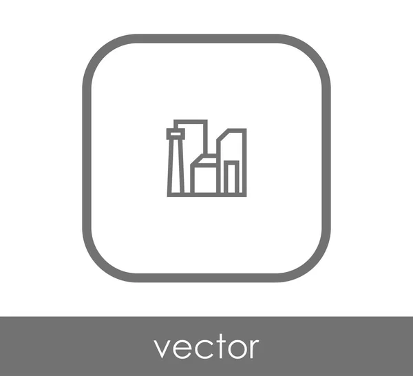 Factory Icon Industrial Vector Illustration — Stock Vector