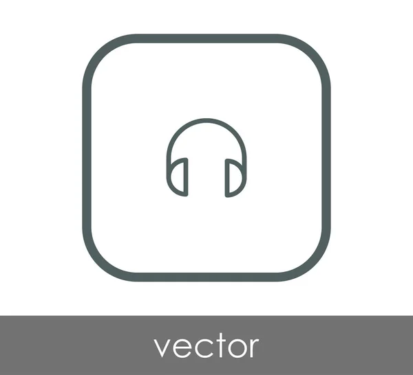 Square Headphones Icon Vector Illustration — Stock Vector
