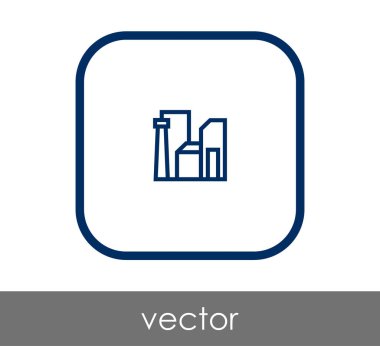 Fabrika simgesi, sınaî-vektör çizim 