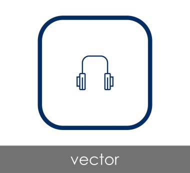 Kulaklık düz simgesi