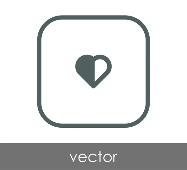 Herz flach Ikone — Stockvektor