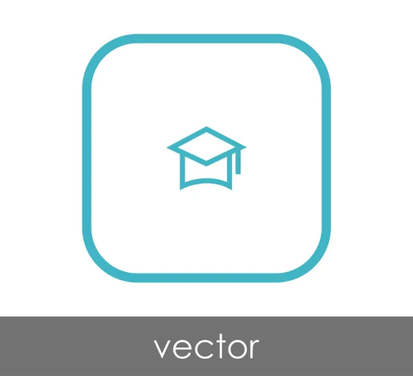 Graduierung Mütze Symbol Vektor Illustration — Stockvektor