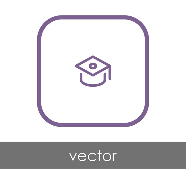 Graduación Tapa Icono Vector Ilustración — Vector de stock