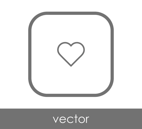 Corazón icono plano — Vector de stock