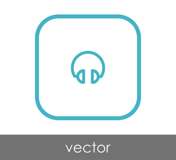 Auriculares icono plano — Vector de stock