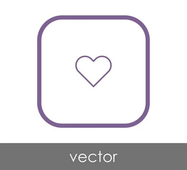 Corazón icono plano — Vector de stock