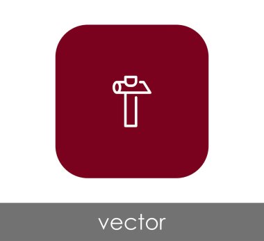 Çekiç düz simgesi