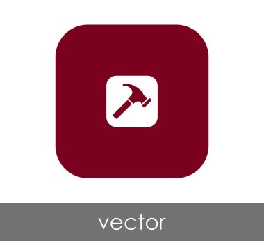 Yuvarlatılmış Kare çekiç düz simgesi