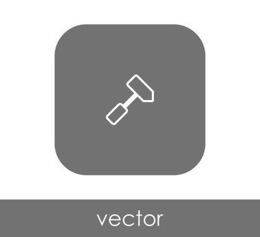 Yuvarlatılmış Kare çekiç düz simgesi