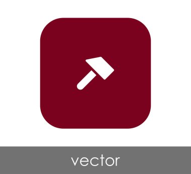 Yuvarlatılmış Kare çekiç düz simgesi