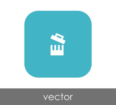 çöp kutusu düz simgesi 