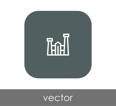 Fabrika simgesi, sınaî-vektör çizim 