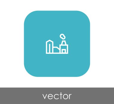 Fabrika simgesi, sınaî-vektör çizim 