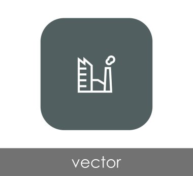 Fabrika simgesi, sınaî-vektör çizim 