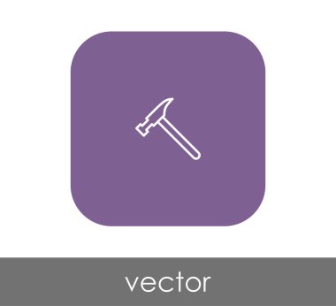 Yuvarlatılmış Kare çekiç düz simgesi