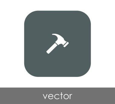 Yuvarlatılmış Kare çekiç düz simgesi