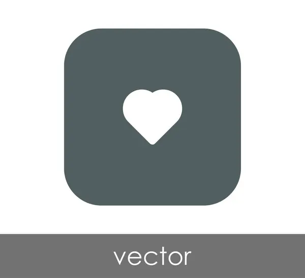 Hart platte pictogram — Stockvector