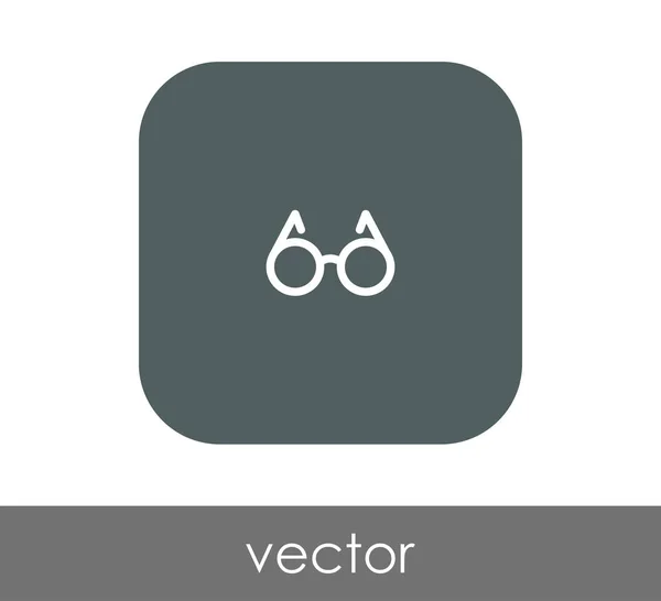 Brille Flaches Symbol Runden Quadrat — Stockvektor