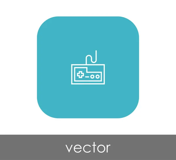 Joystick Icono Plano Cuadrado Redondeado — Vector de stock