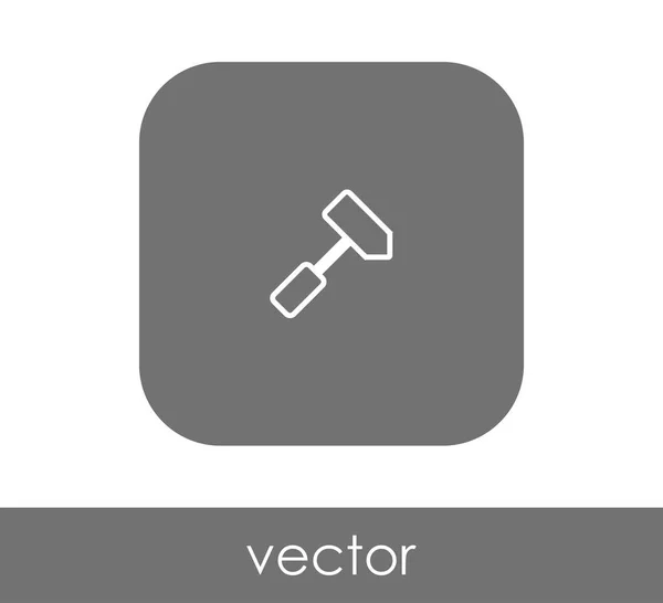Hammer Flache Ikone Runden Quadrat — Stockvektor