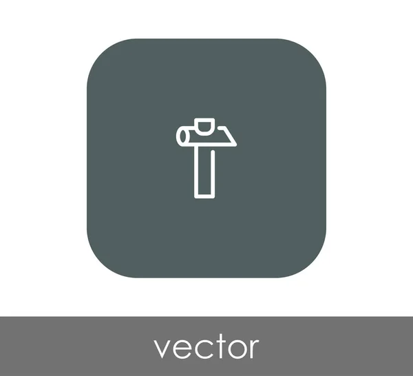 Martillo icono plano — Vector de stock