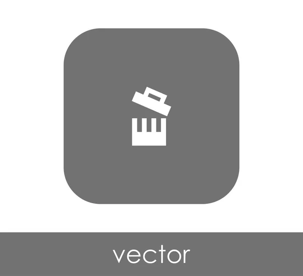 Cubo de basura icono plano — Vector de stock