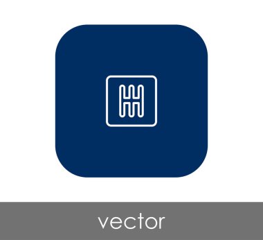 Düz vites kutusu simgesi kare yuvarlak