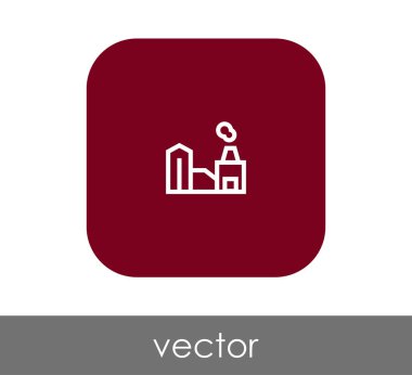 Fabrika simgesi, sınaî-vektör çizim 