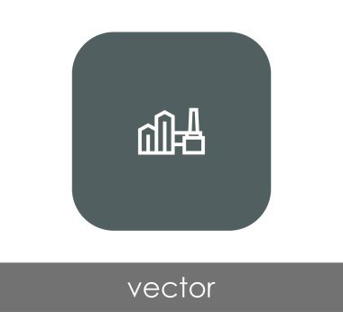 Fabrika simgesi, sınaî-vektör çizim 