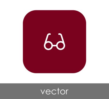 gözlük simgesi yuvarlatılmış kare daire